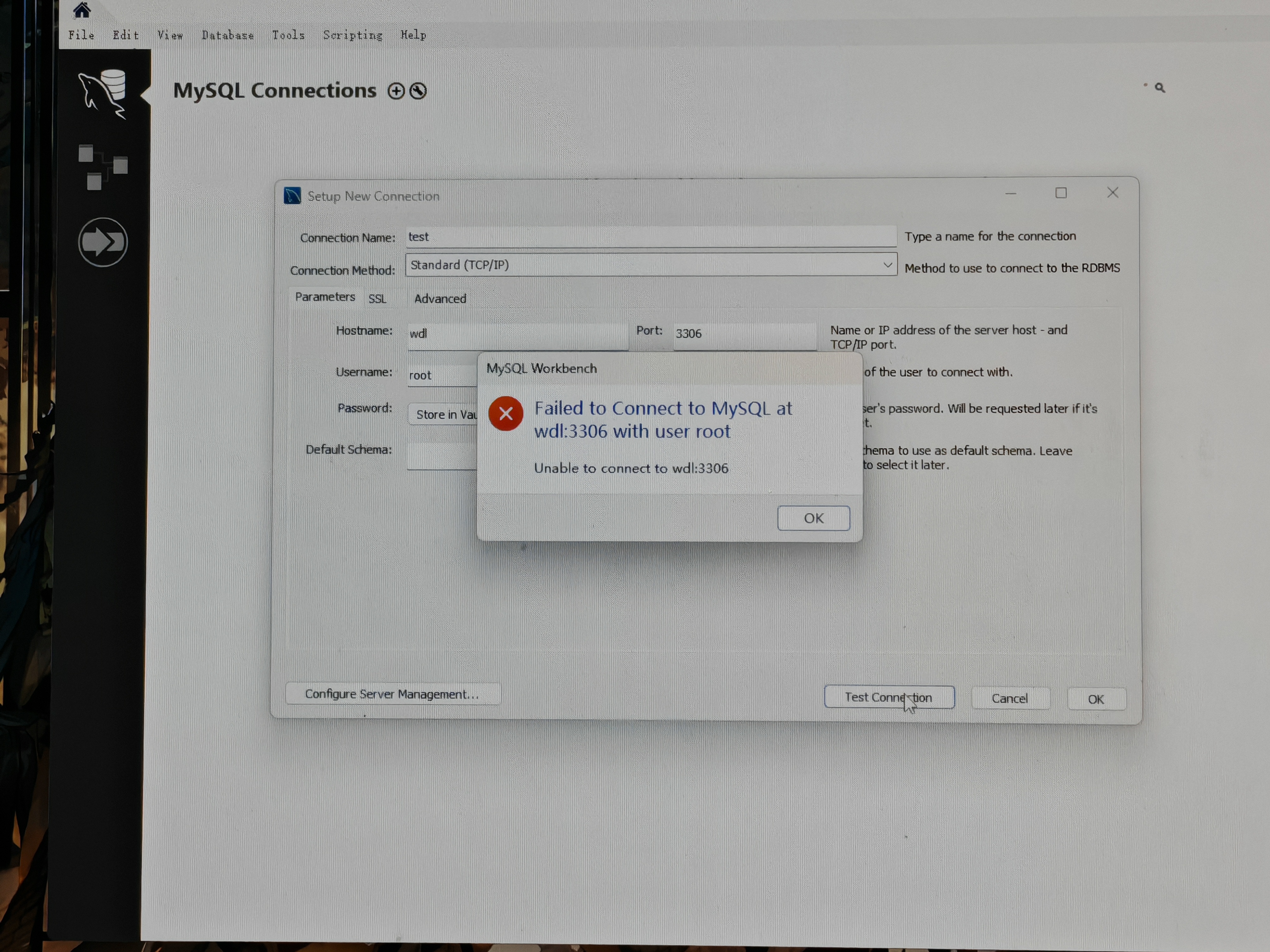 在MySQL workbench新建的connection出现这个情况该怎么办？_大数据-CSDN问答