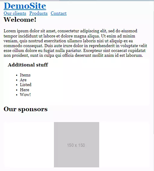 Layout sections stacked in IE