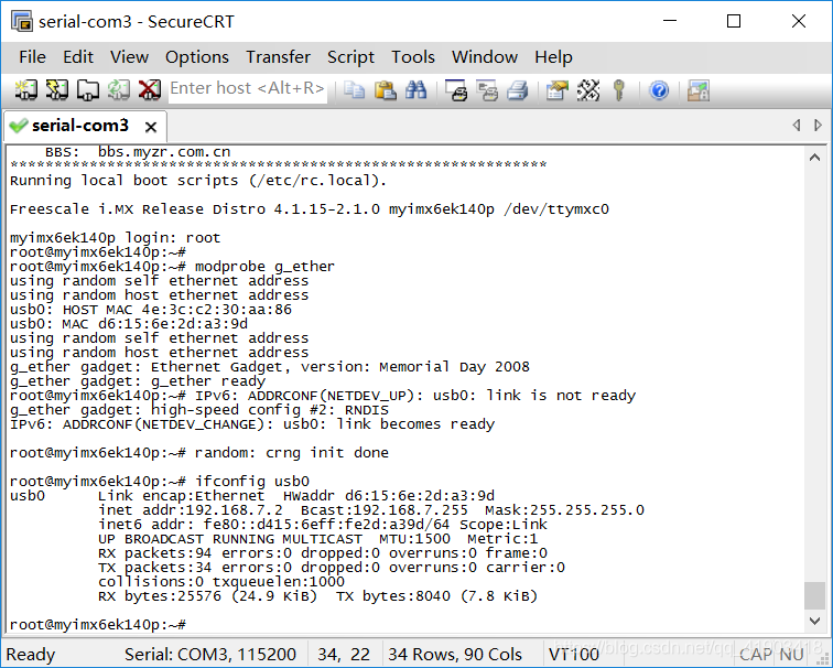 usb0配置ip为192.168.13.50