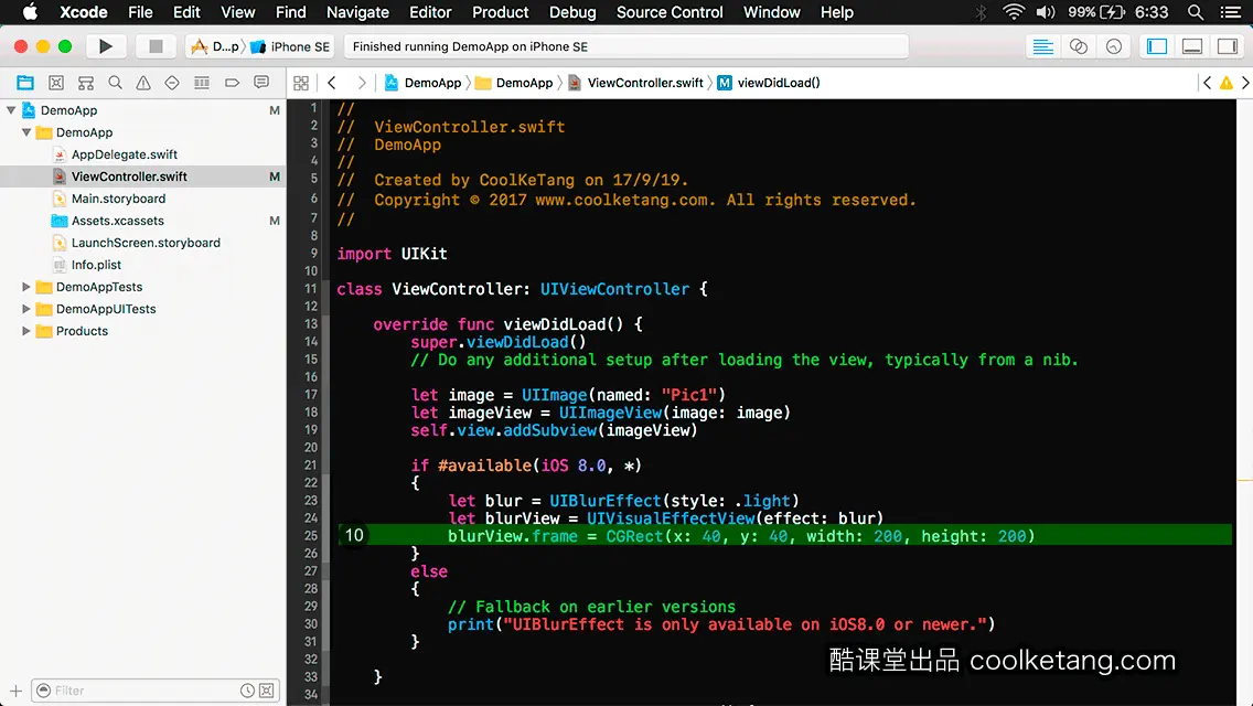 互动教程 for Xcode9 & Swift4-酷课堂