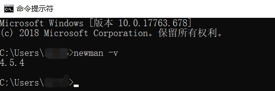 验证newman是否安装成功
