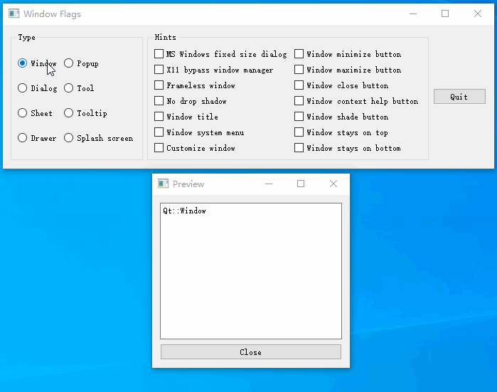 qt官方示例-窗口标志_qt 多个窗口顶层显示-csdn博客
