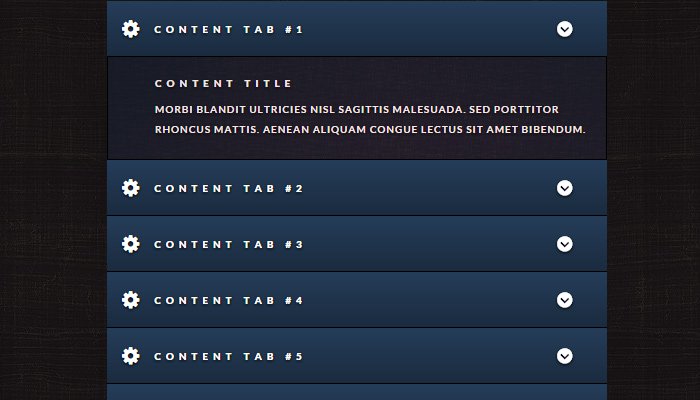 blue vertical content accordion ui animated