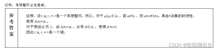 有限整环必定是域