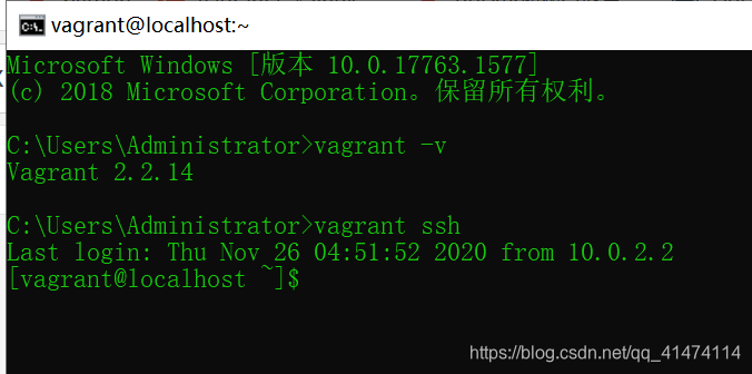 以下命令均在vagrant用户下执行