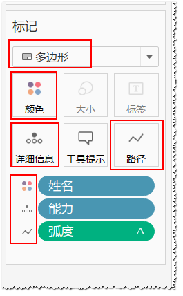 图:"标记"卡区域设置示例