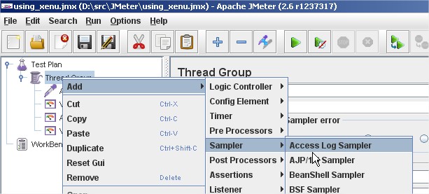 Adding Access Sampler Log
