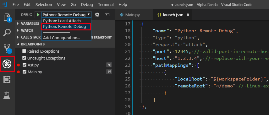 vscode local attach 和 remote debug_vscode attach debug-CSDN博客