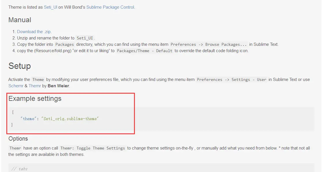 settings code