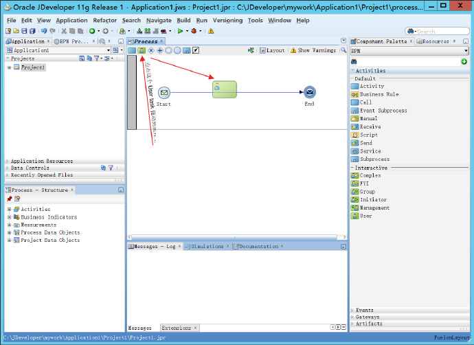 图解oracle <wbr>jdeveloper+BPM入门 <wbr>最简单流程