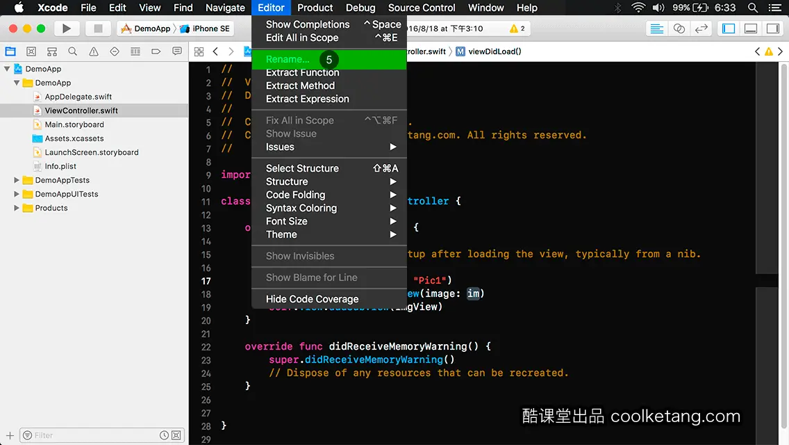 互动教程 for Xcode9 & Swift4-酷课堂