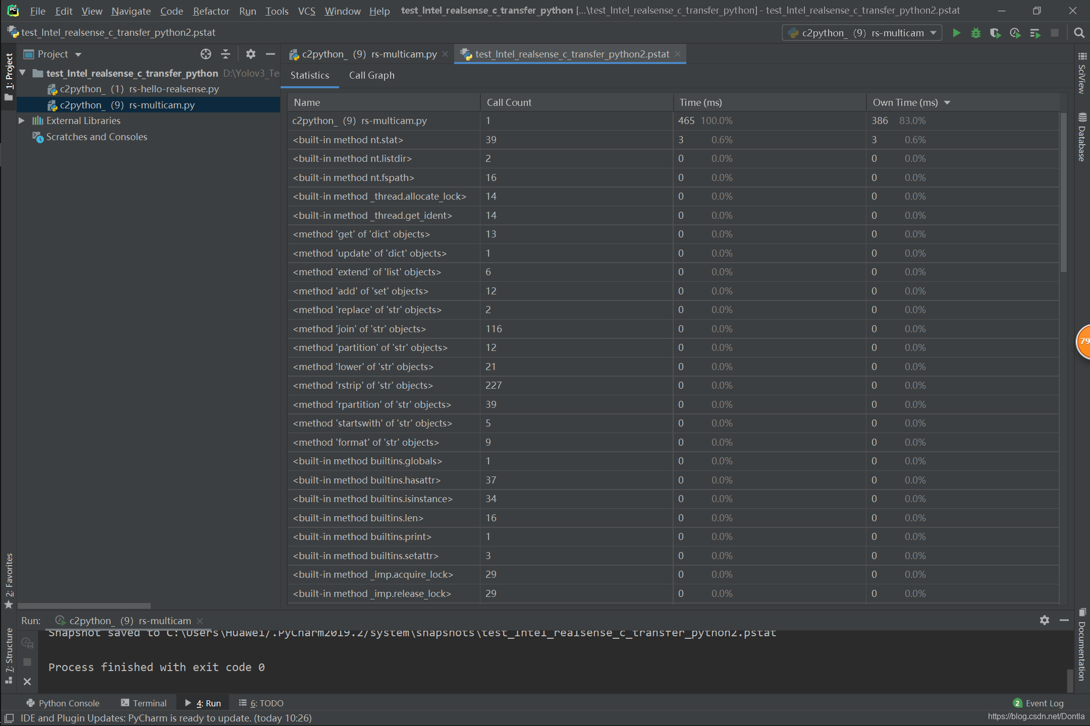 pycharm 怎么对代码进行性能分析，消耗时间time (Run -- Profile 'xxxx')_pycharm 耗时分析-CSDN博客