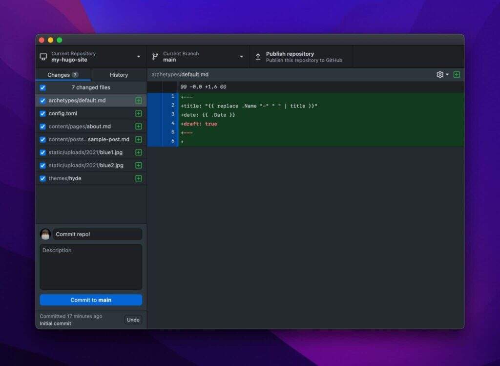 提交Repo,并将其上传到GitHub。