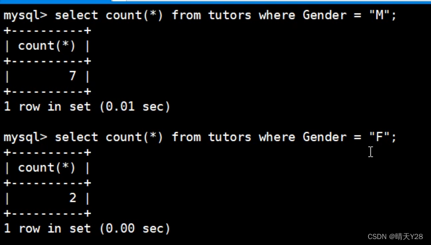 MySQL数据库单表查询中查询条件的写法