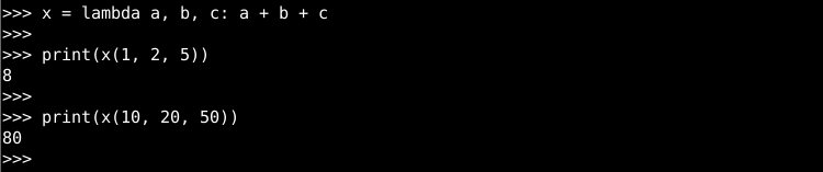 Lambda with Multiple Arguments