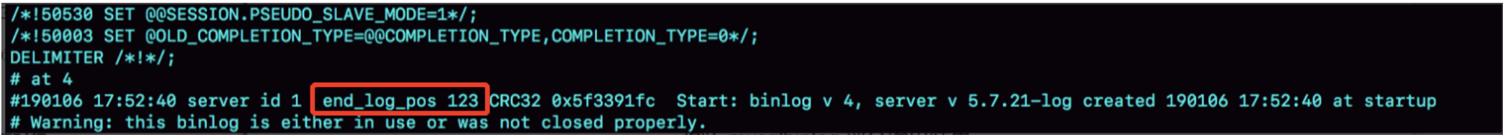 图3 mysqlbinlog 部分输出结果
