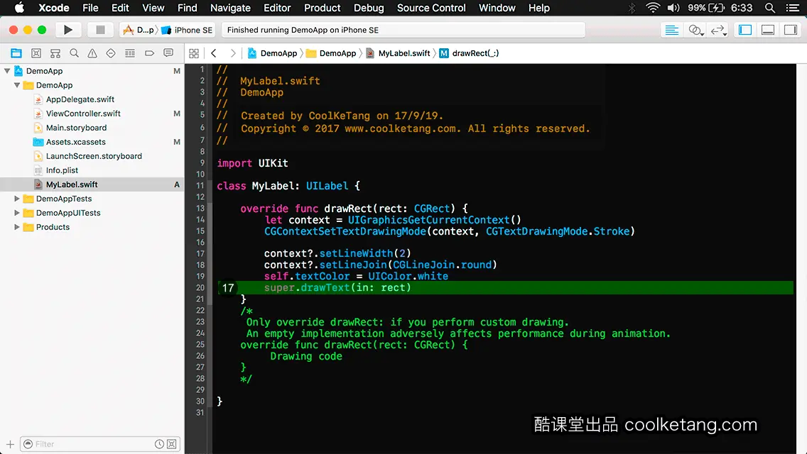 互动教程 for Xcode9 & Swift4-酷课堂