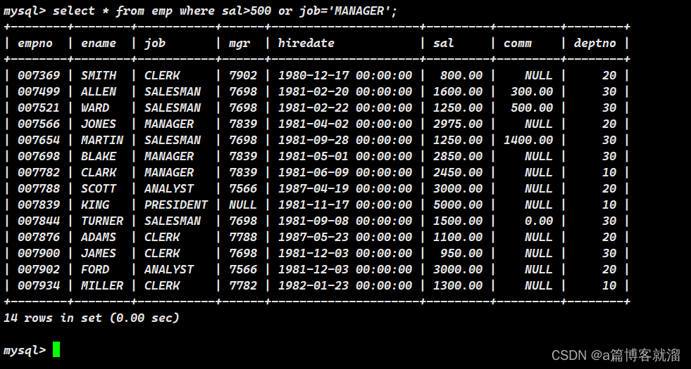 <MySQL> 复合查询(子查询+多表查询)_mysql多表查询练习-CSDN博客