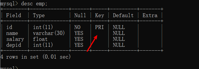 MySQL如何添加主键（PRIMARY KEY）