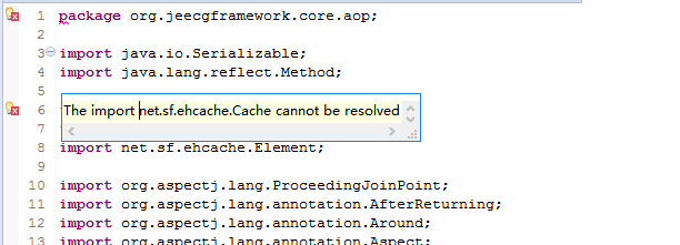 Eclipse导入Maven项目,报错提示:The import net.sf.ehcache.Cache cannot be ...