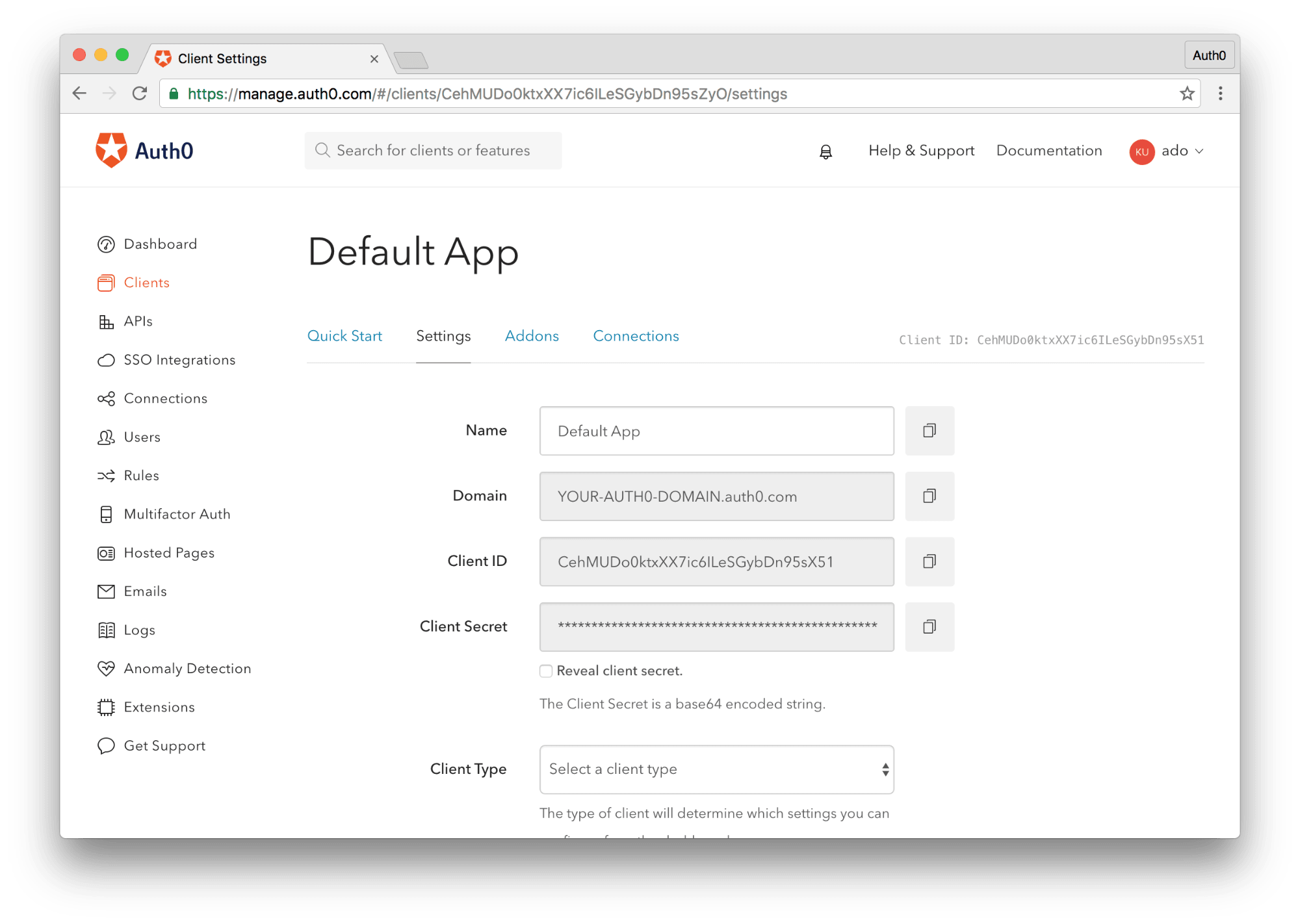 Auth0 Management Dashboard