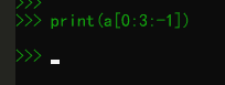 print(a[0:3:-1])