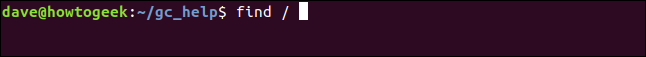 fin d/ command in a terminal window