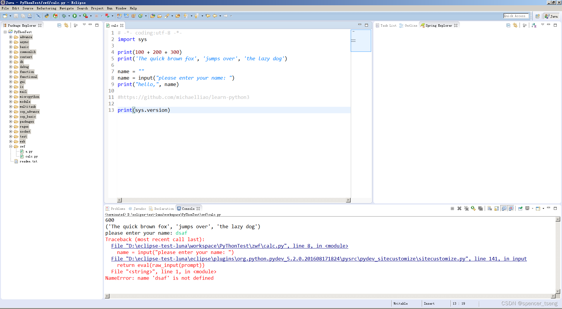 Traceback (most recent call last) python3.x input python2.x raw_input ...