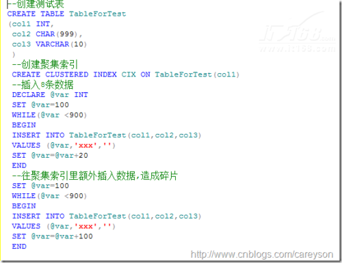 SQL Server索引中的碎片和填充因子(1)