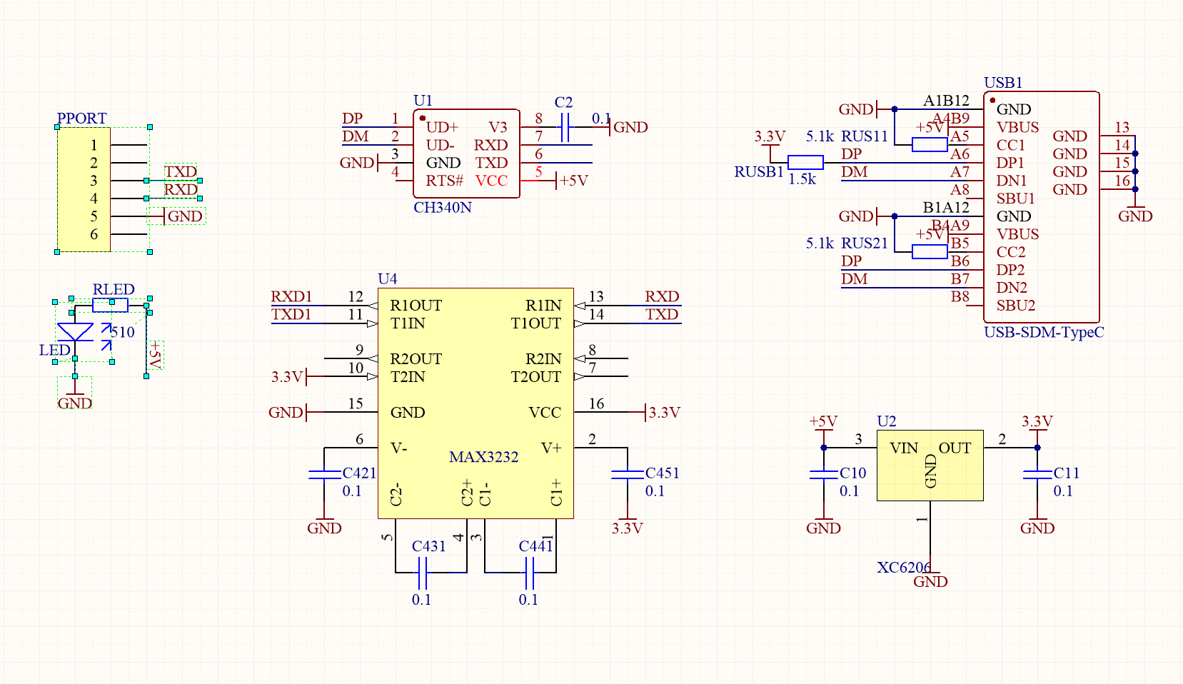 基于ch340n设计的调试端口