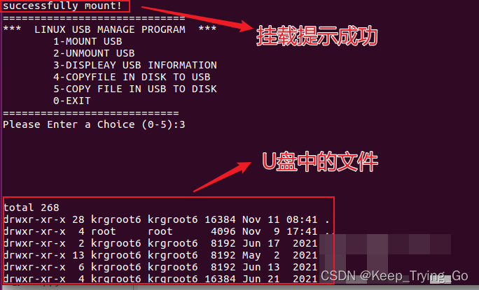 Linux下实现U盘的挂载,复制文件和卸载等操作_linux挂载u盘-CSDN博客