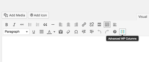 Advanced columns and svg icon buttons in post editor