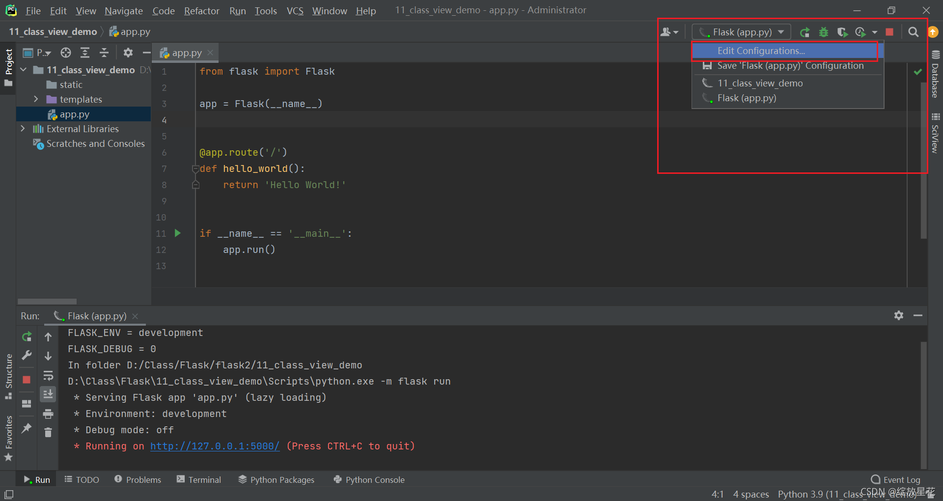 pycharm中flask关于怎么进入调试模式，在网页中调试程序_flask run --host 0.0.0.0 --port=5001 ...