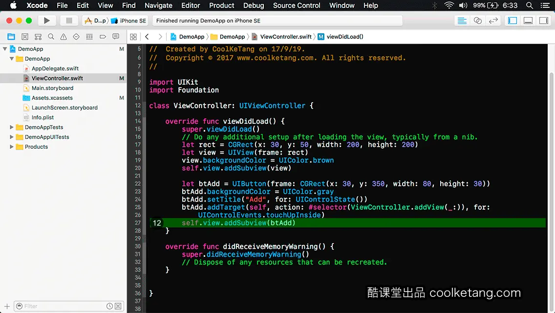 互动教程 for Xcode9 & Swift4-酷课堂