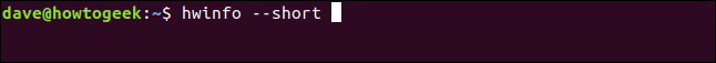 hwinfo --short in a terminal window