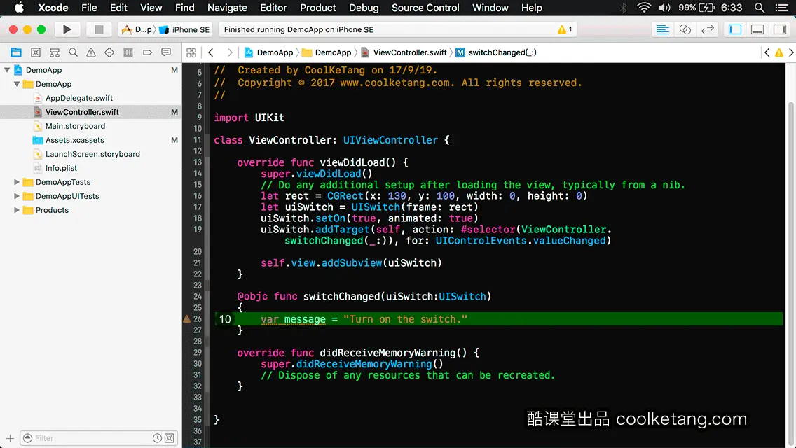 互动教程 for Xcode9 & Swift4-酷课堂