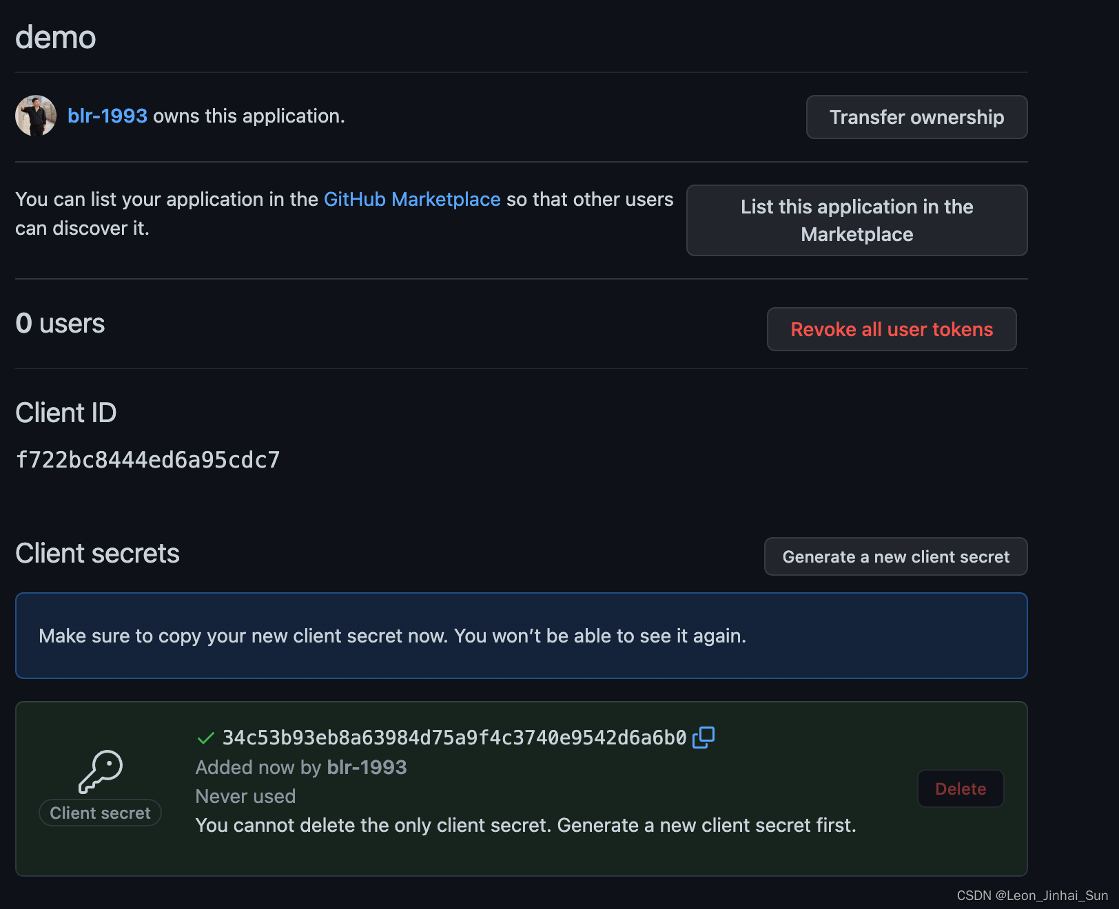 OAuth Client 结合 GitHub 授权案例_github授权应用-CSDN博客