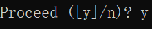 Proceed([y]/n)?
