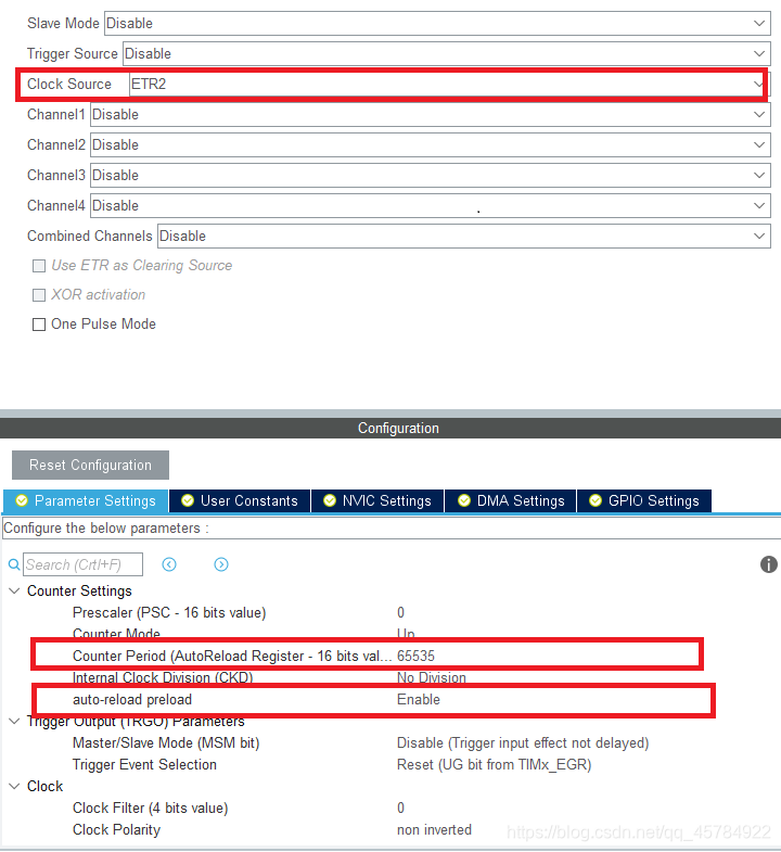 TIM2的外部计数器配置