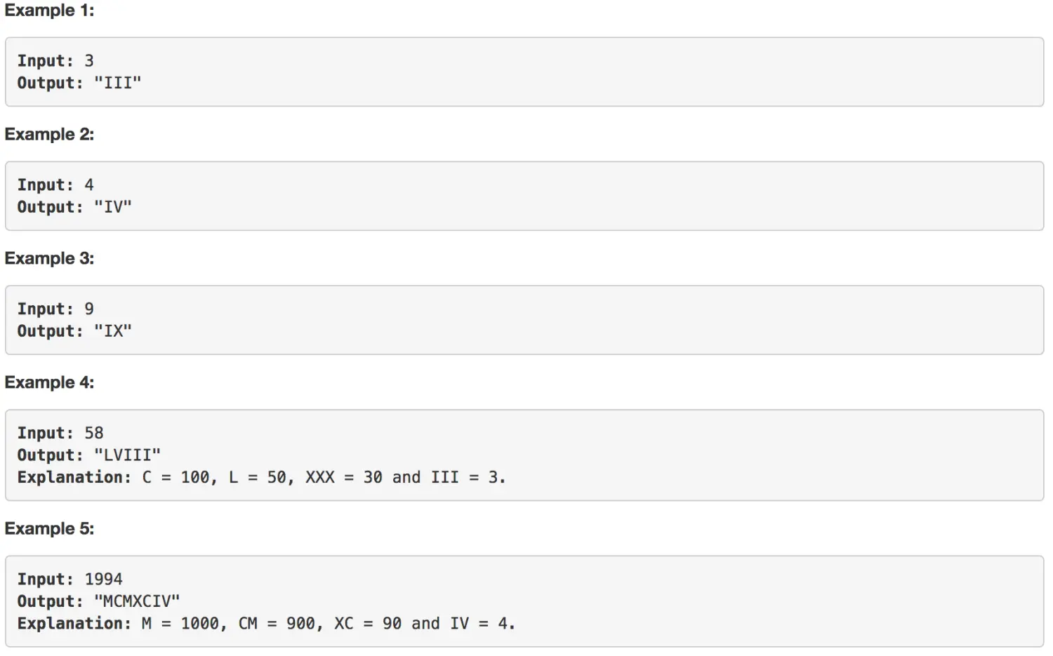 Integer to Roman