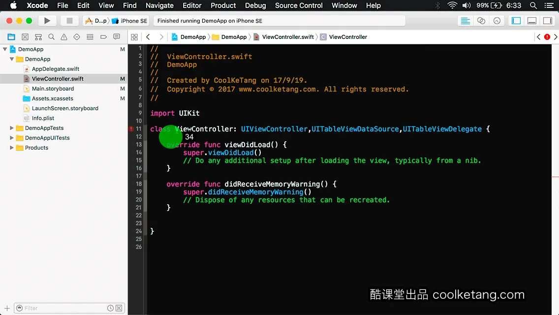 互动教程 for Xcode9 & Swift4-酷课堂