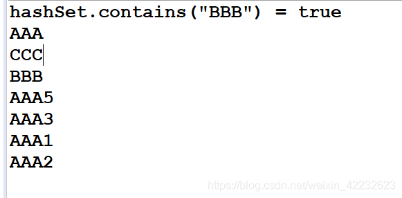 hashSet.contains("BBB") = trueAAACCCBBBAAA5AAA3AAA1AAA2