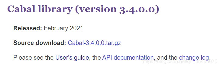 选择下载Cabal library