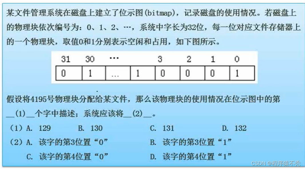 位示图法例题