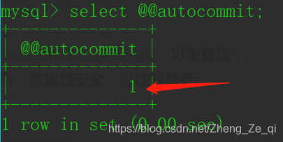select @@autocommit