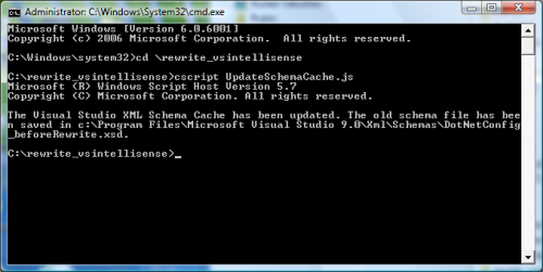 Run the UpdateSchemaCache.js