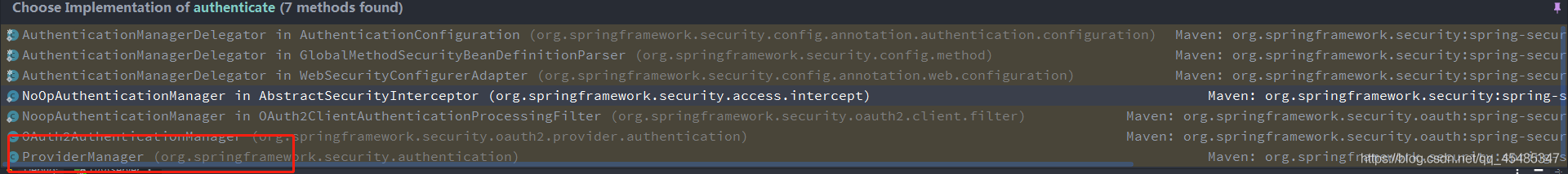 使用Security框架,登录时authenticate()方法报 stackover_authenticationmanager ...