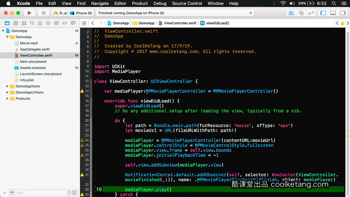 互动教程 for Xcode9 & Swift4-酷课堂