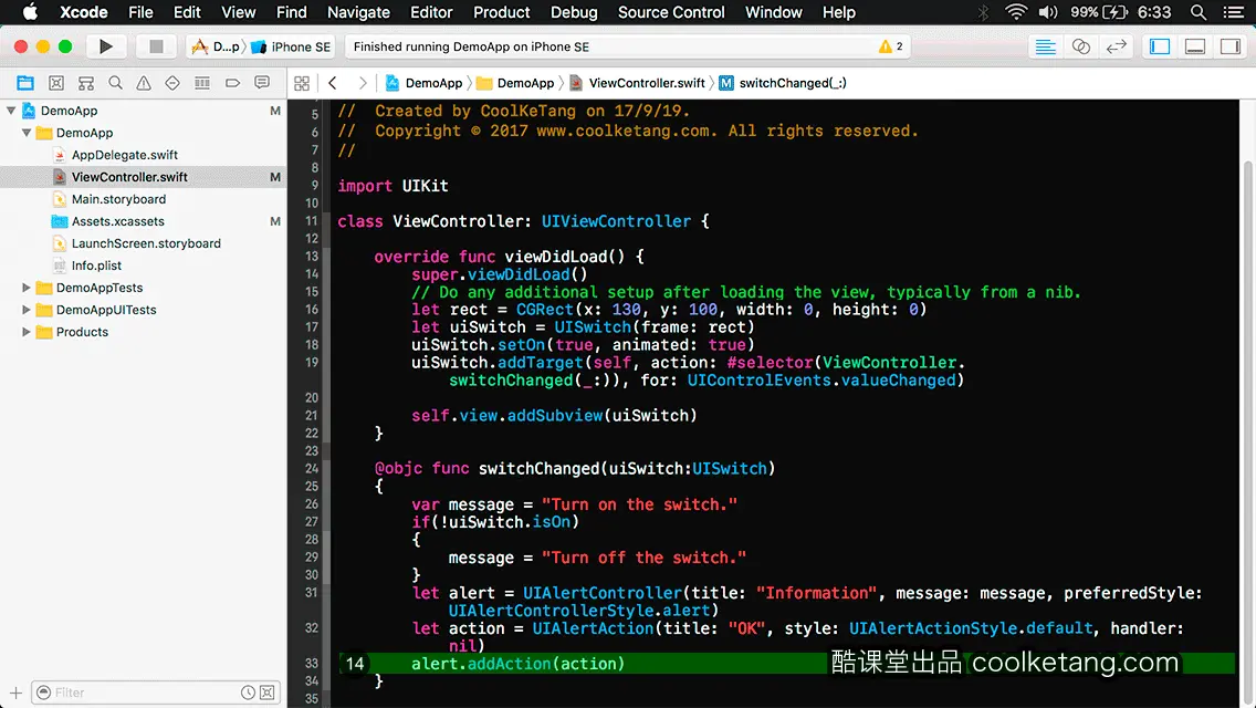 互动教程 for Xcode9 & Swift4-酷课堂