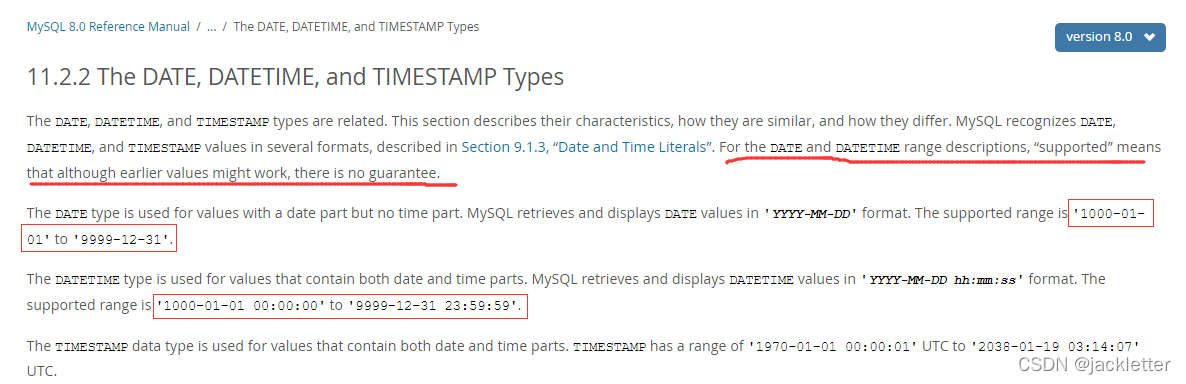 mysql：列类型之时间日期_mysql timespan-CSDN博客